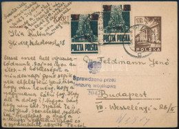 1946 Díjjegyes Levelezőlap Díjkiegészítéssel Budapestre, Cenzúrázva / Censored PS-card With Additional Franking To Hunga - Otros & Sin Clasificación