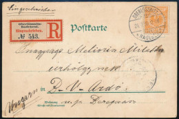 1899 Ajánlott Képeslap Beregszászra / Registered Postcard - Altri & Non Classificati