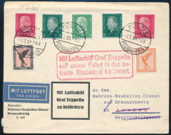 1930 Zeppelin útja A Felszabadított Rajnavidékre Légi Levél / Zeppelin Flight To The Liberated Rhineland Cover - Autres & Non Classés