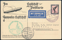 1931 Zeppelin Légi Képeslap / Zeppelin Flight Postcard "POMMENRFAHRT" - Andere & Zonder Classificatie