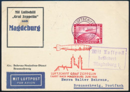 1931 Zeppelin Magdeburgi útja Levelezőlap / Zeppelin Flight To Magdeburg Postcard - Other & Unclassified