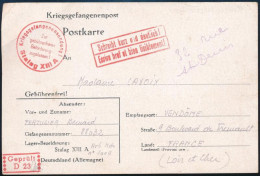 1940 Hadifogoly Levelezőlap Franciaországba / P.O.W. Postcard To France - Other & Unclassified