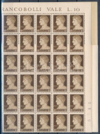 ** 1944 Forgalmi Bélyeg Hajtott 100-as ívben / Mi 670 Y Folded Sheet Of 100 / Sassone 520 (Sassone EUR 450,-) - Other & Unclassified