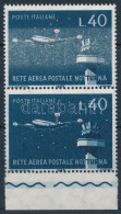 ** 1965 Az éjszakai Légiposta-hálózat Megalapítása 40L Pár, Egyik Lemezhibával / Pair, One With Plate Flaw Mi 1193 (Sass - Autres & Non Classés