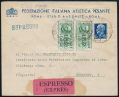 1940 Expressz Levél Rómából Budapestre, összesen 9 Db Bélyegzéssel / Express Cover From Rome To Budapest - Other & Unclassified