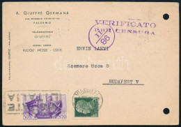 1941 Cenzúrázott Levelezőlap Budapestre / Censored Postcard - Sonstige & Ohne Zuordnung