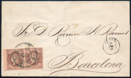 1863 Levél Barcelonába / Cover To Barcelona - Other & Unclassified