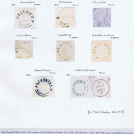 Ireland Undated Circulars Of BELLAGHY, KILLOUGH, KIRCUBBIN, OLDCASTLE, SAINTFIELD, WARINGSTOWN, PORTARLINGTON - Préphilatélie