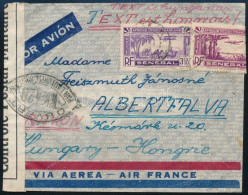 1940 Cenzúrázott Légi Levél Magyarországra / Censored Airmail Cover To Hungary - Autres & Non Classés