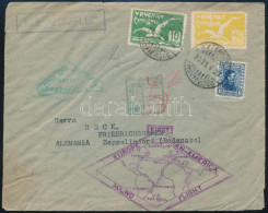 1930 Zeppelin Dél-amerikai útja Levél Montevideoból Friedrichshafenbe / Zeppelin South America Flight Cover To Friedrich - Sonstige & Ohne Zuordnung