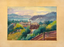 Kudelász Károly (1896-1973): Kolozsvári Panoráma, 1940. Akvarell, Papír, Balra Lent Autográf Felirattal Helyszínnel Megn - Other & Unclassified