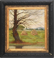 Pörge Gergely (1858-1930): Vízparti Táj, 1899. Olaj, Vászon. Jelezve Jobbra Lent. Dekoratív Fakeretben. 36×32 Cm / Oil O - Sonstige & Ohne Zuordnung