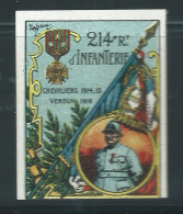 Rare : Vignette DELANDRE - France 214 éme Régt D'infanterie De Ligne - 1914 -18 WWI WW1 Poster Stamp - Erinnophilie