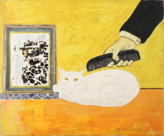 Für Emil (1967-): Veszélyes Szépség, 1995. Olaj, Farost, Applikáció, Jelzett. 50x62 Cm / Oil And Application On Fibre Bo - Other & Unclassified