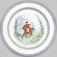 Minton Vadász Mintás Fajansz Tányér. Kézzel Festett, Jelzett, Hibátlan 25 Cm / Minton Fayenece John Out Hunting Plate - Andere & Zonder Classificatie