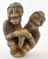 Kissi Kőfaragás. Kétalakos Sírfigura, Korának Megfelelő állapotban, Guinea, 16-19. Század ?. M: 28,5 Cm.  A Nyugat-afrik - Andere & Zonder Classificatie