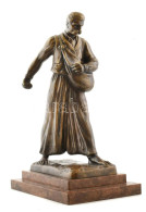 Schrotta János (Kispest, 1898 - Budapest, 1979): Magvető. Bronz, Márvány Talpazaton. Jelezve: Schrotta J., M: 45 Cm - Otros & Sin Clasificación