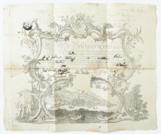 1800 Heidelberg Város Képével Illusztrált Nagyméretű Céhlevél, Német Nyelven, Papírfelzetes Viaszpecséttel, Sérült, Folt - Unclassified