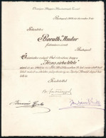 1909 Boruth Andor (1873 - 1955): Jézus Sírbatétele C. Festményének Oklevele, Hogy Az 1909/10. évi Téli Kiállításon Szere - Unclassified