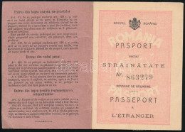 1931 Román útlevél Idegeneknek A Feleség Fényképével Is / Romanian Passport For Strangers - Unclassified