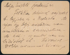 1894 Márk Lajos (1867-1940) Festőművész Autográf Sorai Kártyán, Ágai Adolf (1836-1916) Humorista, A Borsszem Jankó Szerk - Non Classés