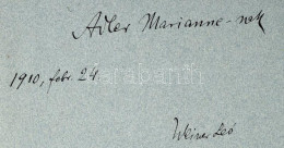 1910 Weiner Leó (1885-1960) Zeneszerző Saját Kézzel írt Kottája, Egybekötve, A Művész által Adler Marianne Izraelita Szá - Non Classés
