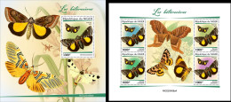 Niger 2022, Animals, Butterfly XVI, 4val In BF +BF - Niger (1960-...)