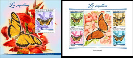 Niger 2022, Animals, Butterfly XVII, 4val In BF +BF - Niger (1960-...)