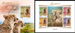 Niger 2022, Animals, Cheetah III, 4val In BF+BF - Niger (1960-...)