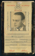 1936 Berlin Olimpia, Hivatalos Résztvevői Igazolvány Dr.Sír József (1912-1996) Magyar Atléta és Rövidtávfutó Olimpikon R - Non Classés