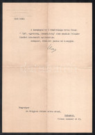 1942 Dr. Völgyesi Ferenc (1895-1967) Orvos, Pszichiáter és Hipnotizőrnek írt Levél Horthy Miklós Kormányzó Kabinetiodája - Non Classificati