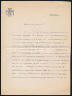 1944 Habsburg-Lotaringiai József Ferenc Főherceg (1895-1957) Gépelt Sorai, "Kedves Méltóságos Ur" Megszólítással, Azonos - Unclassified