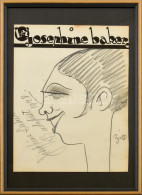 1928 Budapest, Josephine Baker (1906-1975) Táncosnő Aláírása Egy őt ábrázoló Rajzon (utóbbi Olvashatatlan Aláírással), 2 - Andere & Zonder Classificatie