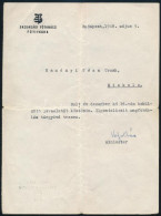 1948 Vas Zoltán Kommunista Politikus által Aláírt Fejléces Levél - Sonstige & Ohne Zuordnung