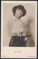 Cca 1920 Pola Negri (1987-1987) Lengyel Színésznő Aláírt Fotólapja / Autograph Signed Photocard - Autres & Non Classés