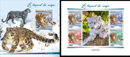 Niger 2022, Animals, Snow Leopard III, 4val In BF+BF - Niger (1960-...)