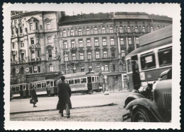 Ca 1930 Budapest Oktogon, Villamosok Forgalma 6x9 Cm - Altri & Non Classificati