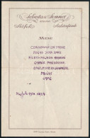 1924 Sebesta és Sommer Siófoki éttermének Menükártyája, 1924. VIII. 24., A Hátoldalán Ceruzás Aláírásokkal, Bejegyzéssel - Advertising