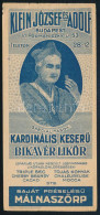 Klein József és Adolf Kardinális Keserű Bikavér Likőr Számolócédula - Advertising