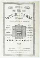 Cca 1890 Wiese és Társa Páncélszerkény-gyára Képes árjegyzék 4 P 30x45 Cm Hajtva / Safe Catalogue With Images - Werbung