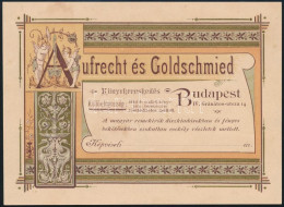 Aufrecht és Goldschmied Könyvkereskedés Budapest Reklámcédula - Advertising