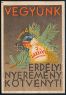 1941 Vegyünk Erdélyi Nyereménykötvényt, Reklámlap, Szignózott Richter A., 12,5×8,5 Cm - Werbung