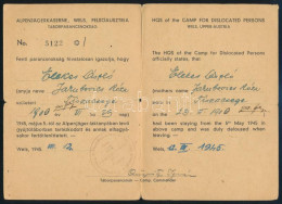 1945 Mauthauseni Koncentrációs Táborból Szabadult Magyar, Tiszacsegei Születésű Személy, Ideiglenes Igazolványa, 1945. J - Other & Unclassified