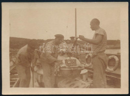 1917 S.M.S. Satellit (1883-1920) Torpedó Romboló Hadihajó Legénysége A Hátsó Torpedócsőnél. Hátoldalán Ritka Hajópecsétt - Other & Unclassified