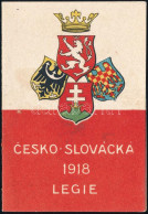 1918 A Csehszlovák Légió Kártyanaptára, Kinyitható, Jó állapotban, 2 Sztl. Lev., 11x7,5 Cm. (A Csehszlovák Légió Az I. V - Other & Unclassified