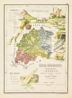 Árva Vármegye Közigazgatási Térképe. Rajz.: Hátsek Ignác. 1:500000, Lampel, Litográfia 21x35 Cm / Arva County Map Lithog - Andere & Zonder Classificatie