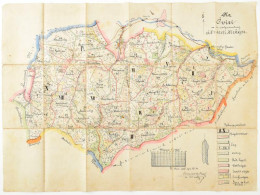 1906 Az óvízi M. Kir. Erdőgondnokság átnézeti Térképe, (Óvíz/Stará Voda/Altwasser), Kézi Rajzolású, Színezésű Térkép, To - Sonstige & Ohne Zuordnung