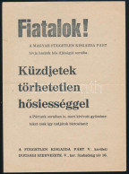 1956 "Fiatalok! Küzdjetek Törhetetlen Hősiességgel..." - A Független Kisgazda Párt Röplapja - Unclassified