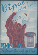 Cca 1935 Vipac A Beteg Hajak Penicillinje, Art Deco Reklámplakát, Szign. Csipkay, Szép állapotban, 24×17 Cm - Otros & Sin Clasificación
