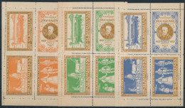 1925 Nemzeti Múzeum Jókai Kiállítás 3 Klf Levélzáró Kisív / 3 Different Mini Sheets - Non Classificati